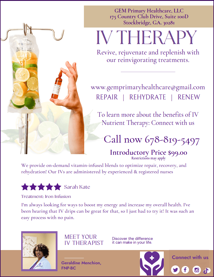 iv therapy offer flier